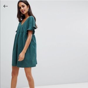 ASOS hunter green short dress